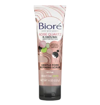 Biore Rose Quartz + Charcoal Gentle Pore Refining Scrub