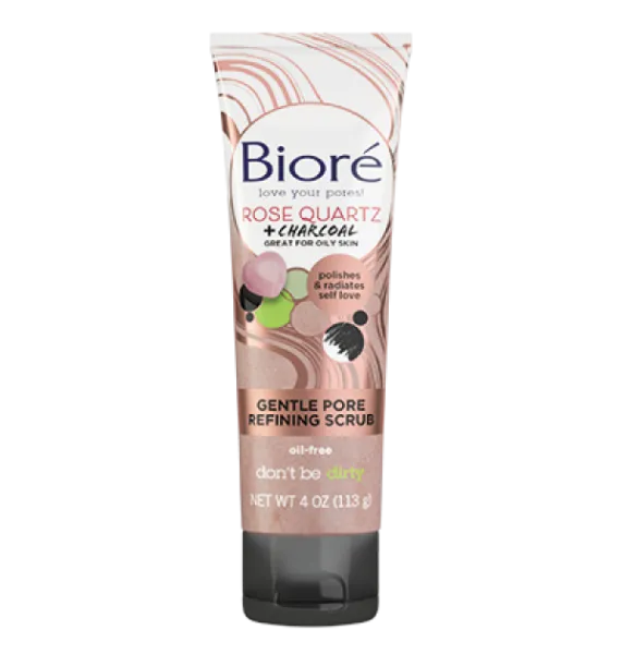 Biore Rose Quartz + Charcoal Gentle Pore Refining Scrub